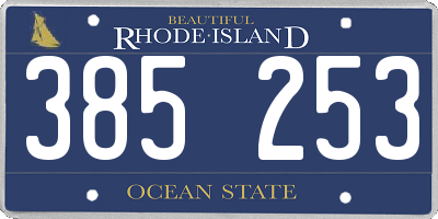 RI license plate 385253