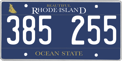 RI license plate 385255
