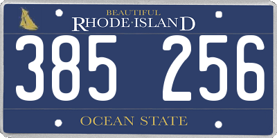 RI license plate 385256