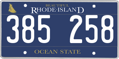 RI license plate 385258
