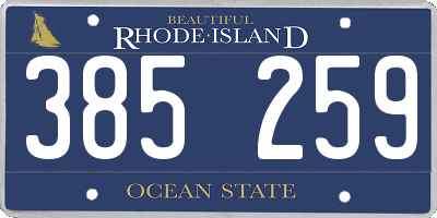 RI license plate 385259