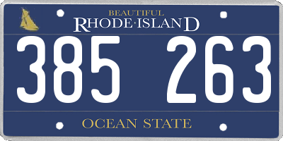 RI license plate 385263