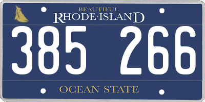 RI license plate 385266