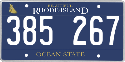 RI license plate 385267