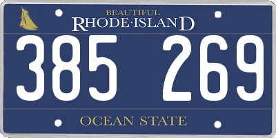 RI license plate 385269