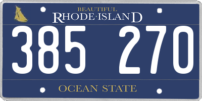 RI license plate 385270