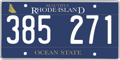 RI license plate 385271