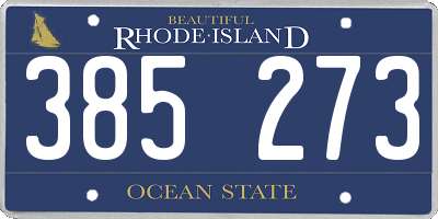 RI license plate 385273