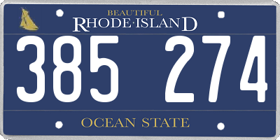 RI license plate 385274