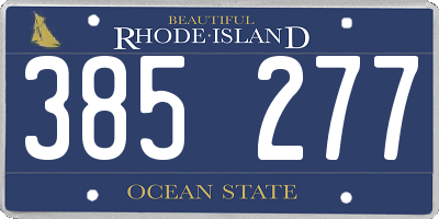 RI license plate 385277