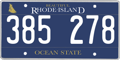 RI license plate 385278