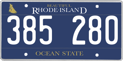 RI license plate 385280