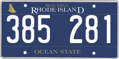 RI license plate 385281