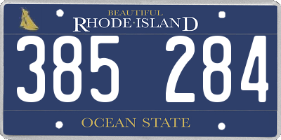 RI license plate 385284