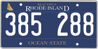 RI license plate 385288