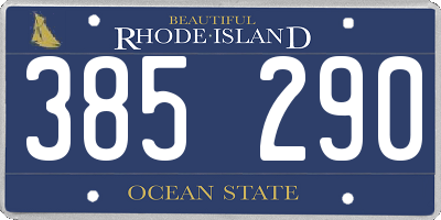 RI license plate 385290