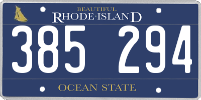 RI license plate 385294