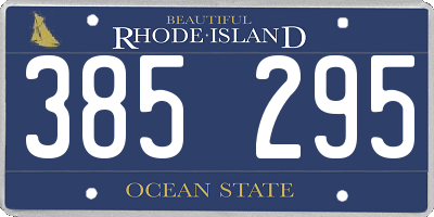 RI license plate 385295