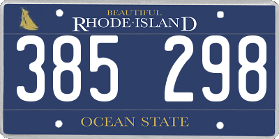 RI license plate 385298