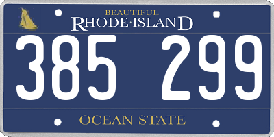 RI license plate 385299