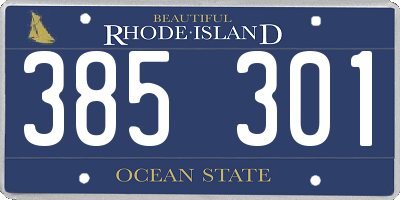 RI license plate 385301