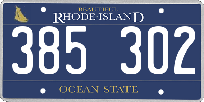 RI license plate 385302