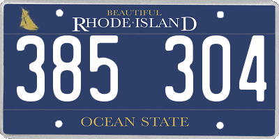 RI license plate 385304