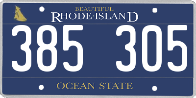 RI license plate 385305