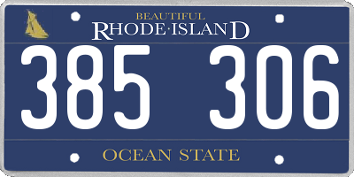 RI license plate 385306