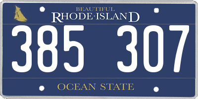 RI license plate 385307