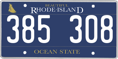 RI license plate 385308