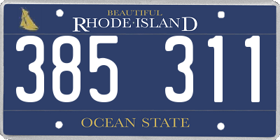 RI license plate 385311