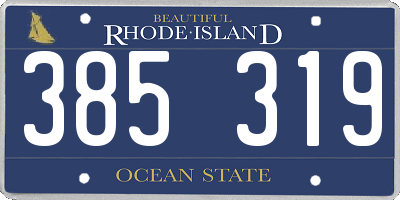 RI license plate 385319
