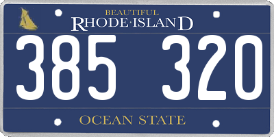 RI license plate 385320