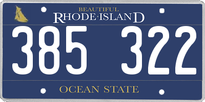 RI license plate 385322
