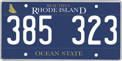 RI license plate 385323