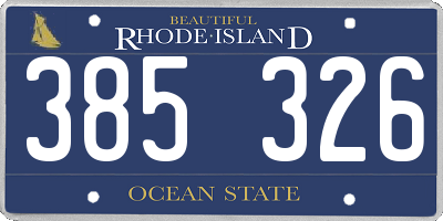RI license plate 385326