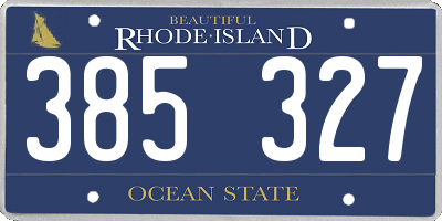 RI license plate 385327