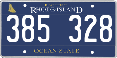 RI license plate 385328