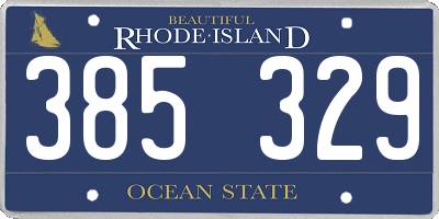 RI license plate 385329