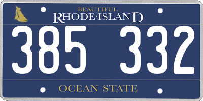 RI license plate 385332