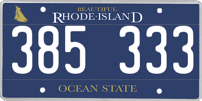 RI license plate 385333