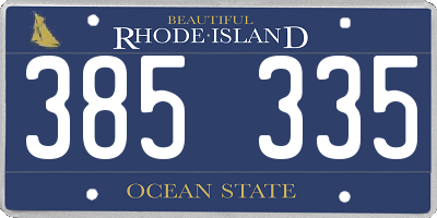 RI license plate 385335