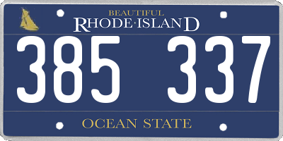 RI license plate 385337