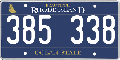RI license plate 385338