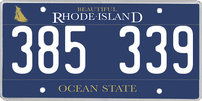 RI license plate 385339