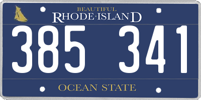 RI license plate 385341