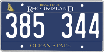 RI license plate 385344
