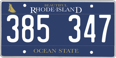 RI license plate 385347