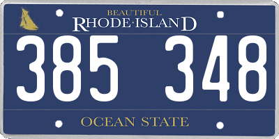 RI license plate 385348